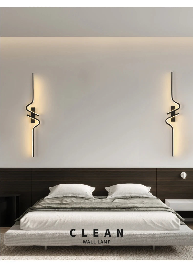 Modern LED Wall Lamp – Minimalist Strip Sconce For Bedside