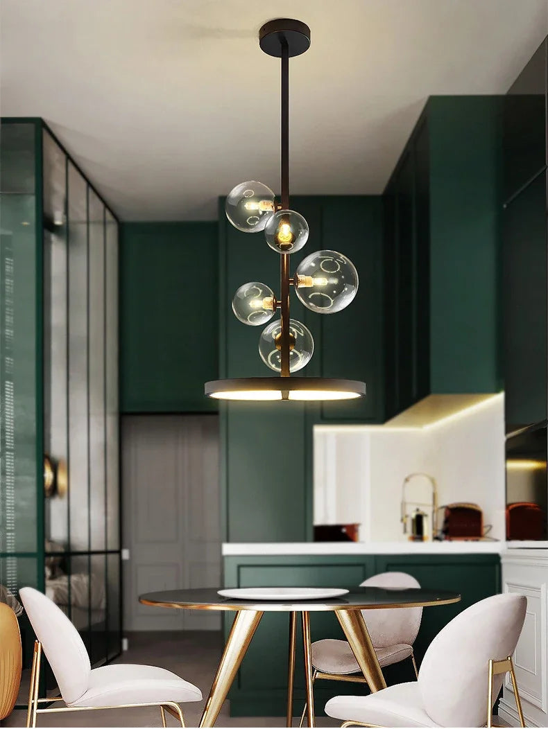 NOSTAGA Glazen Cirkel Hanglamp – LED Kroonluchter