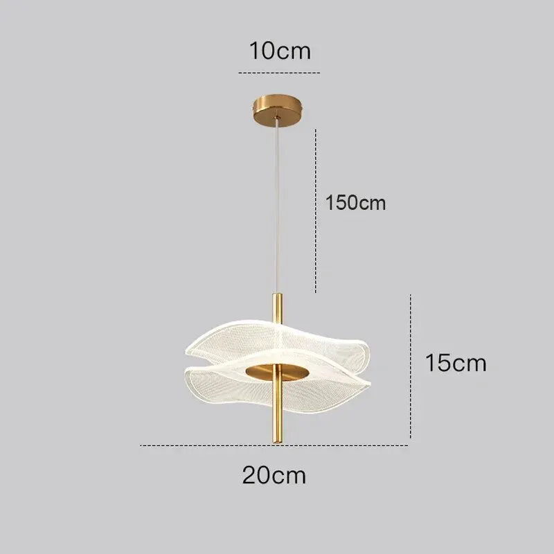 Lotus Leaf LED Pendant Light - Modern Gold Acrylic Ceiling Lamp