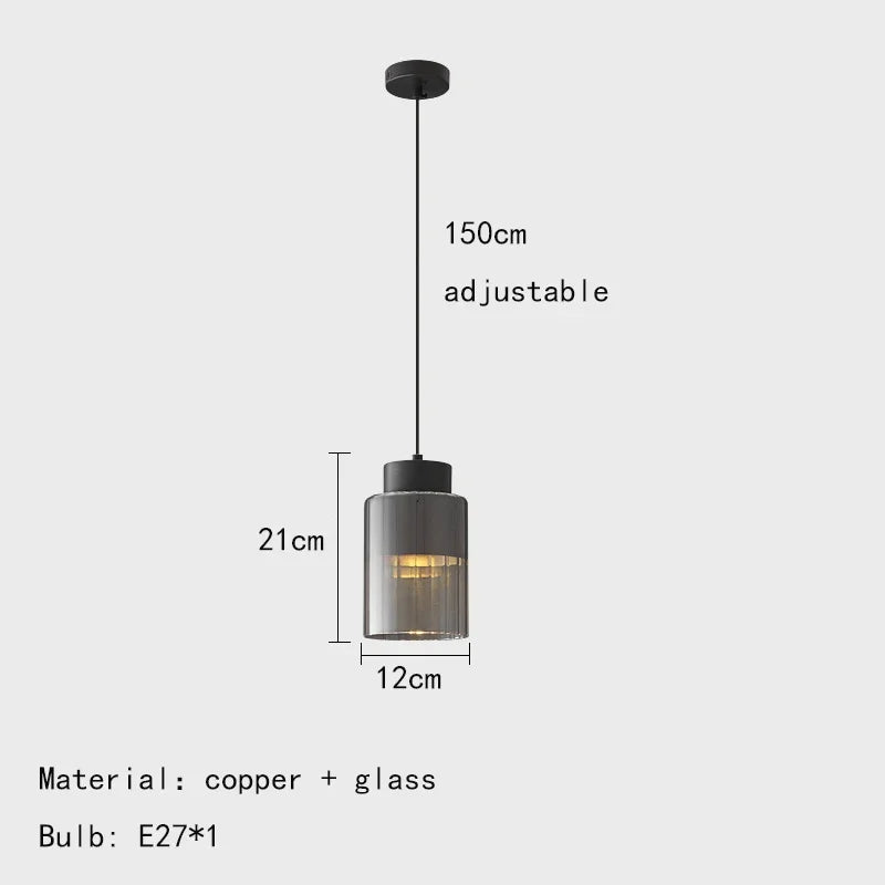 Nordic Glazen LED Hanglamp Zwart / Goud
