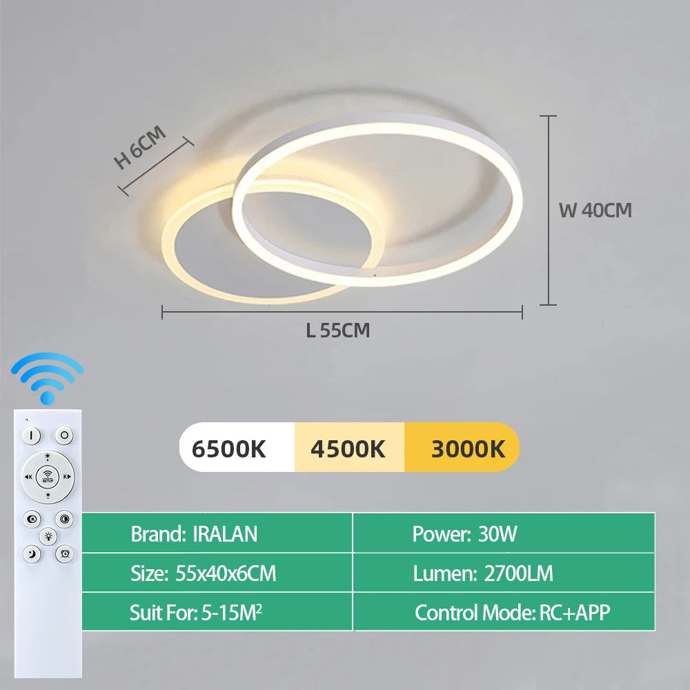 Modern LED Ceiling Chandelier - Dimmable Multi-Head Design
