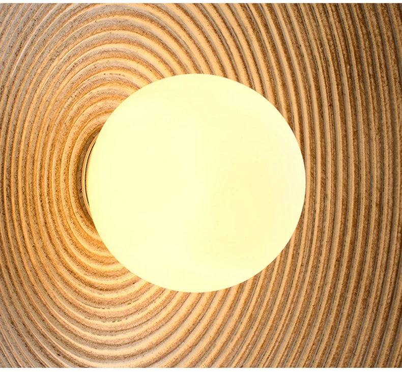 Luna Round Wall Sconce - Wabi-Sabi Resin Lamp
