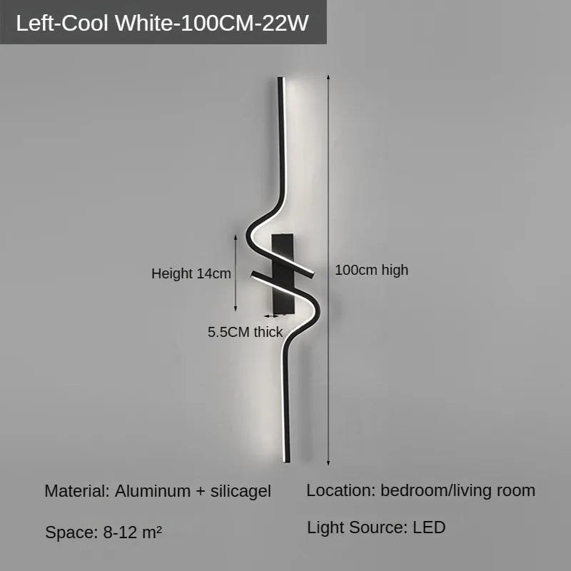 Modern LED Wall Lamp – Minimalist Strip Sconce For Bedside