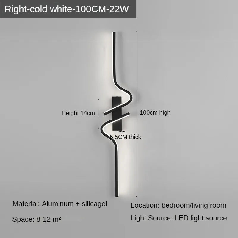 Modern LED Wall Lamp – Minimalist Strip Sconce For Bedside