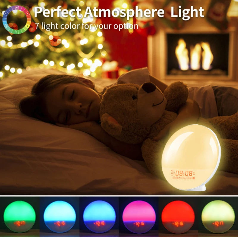Sunrise Alarm Clock with Wake-Up Light - Digital Clock with FM Radio and Night Light