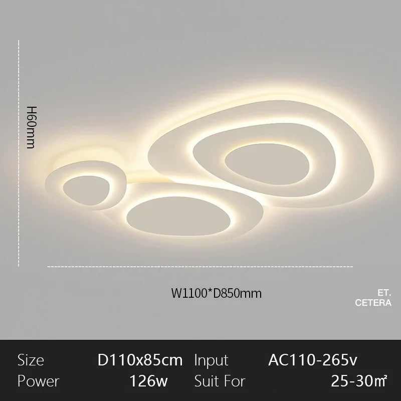 Modern White LED Ceiling Light - Minimalist Flush Mount Lamp