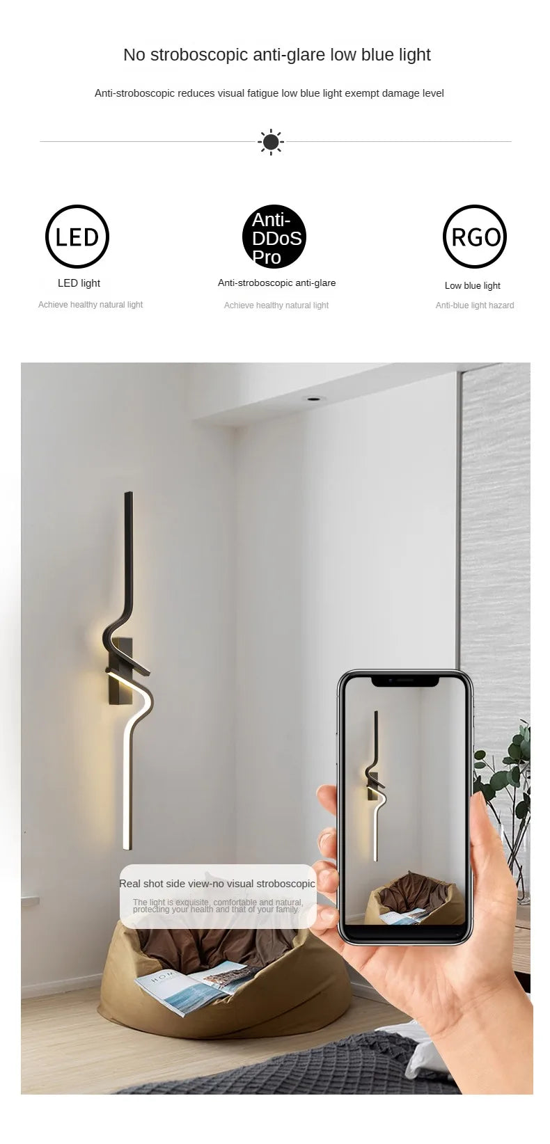 Modern LED Wall Lamp – Minimalist Strip Sconce For Bedside