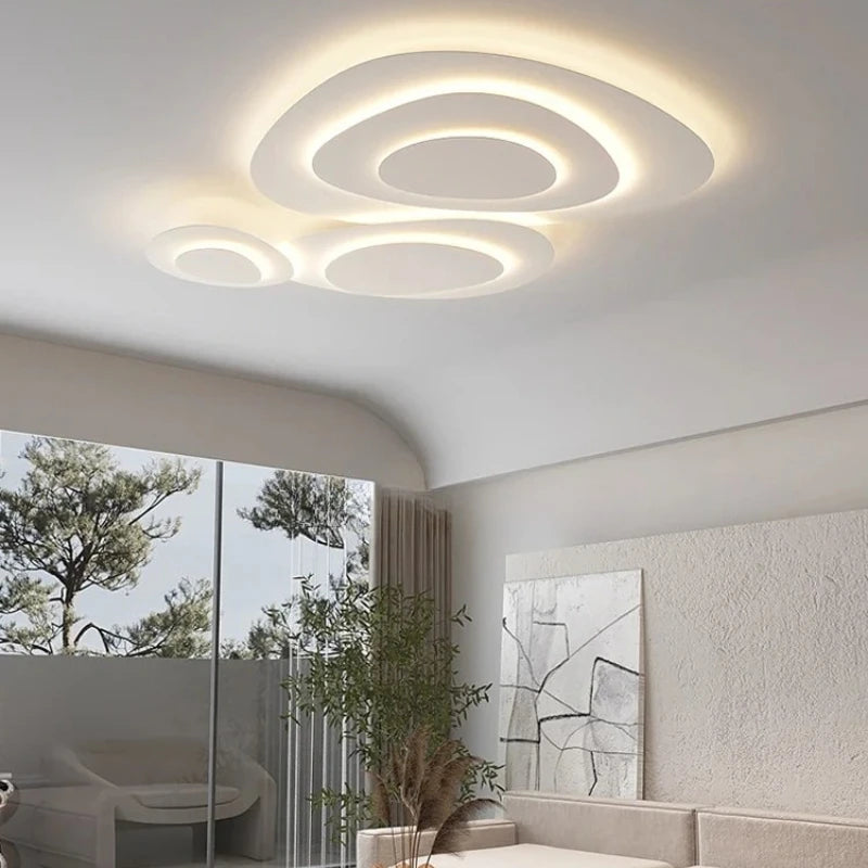 Modern White LED Ceiling Light - Minimalist Flush Mount Lamp