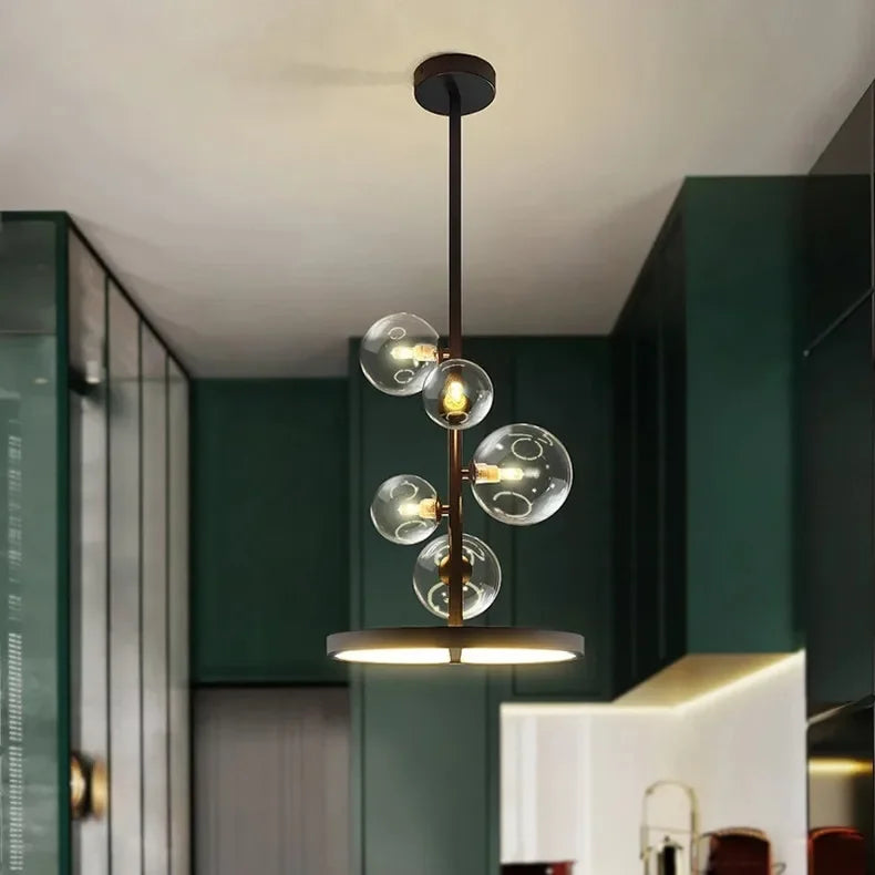 NOSTAGA Glazen Cirkel Hanglamp – LED Kroonluchter