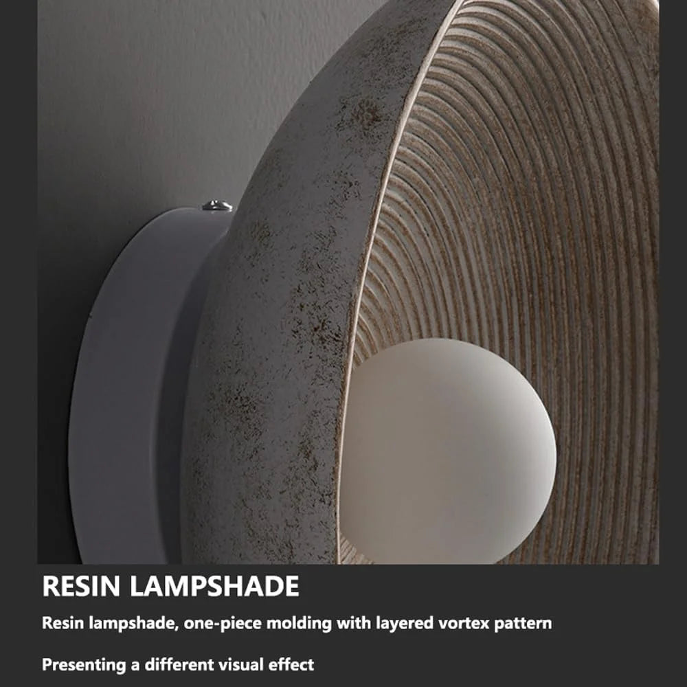 Luna Round Wall Sconce - Wabi-Sabi Resin Lamp