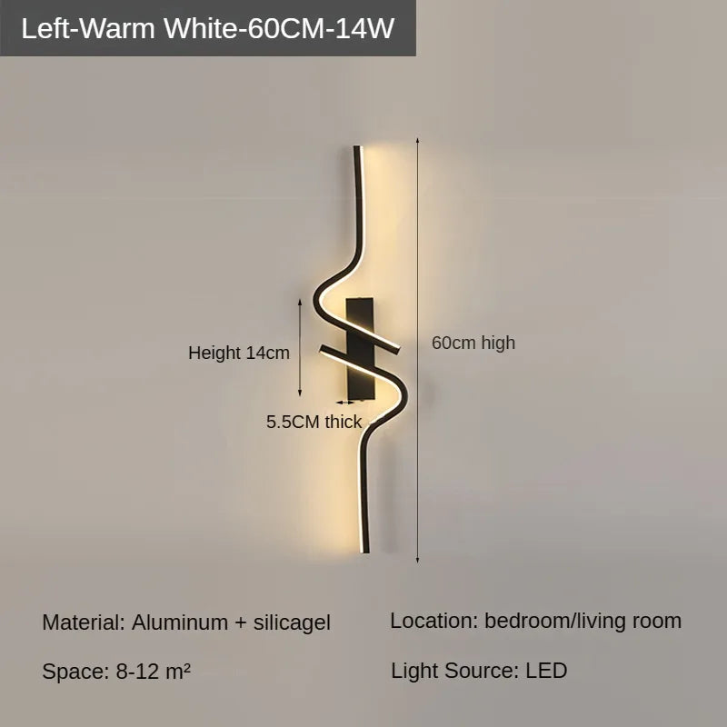 Modern LED Wall Lamp – Minimalist Strip Sconce For Bedside