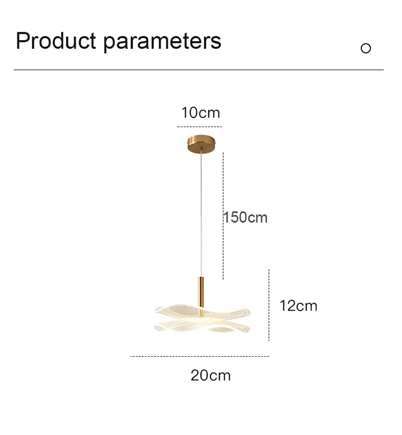 Lotus Leaf LED Pendant Light - Modern Gold Acrylic Ceiling Lamp