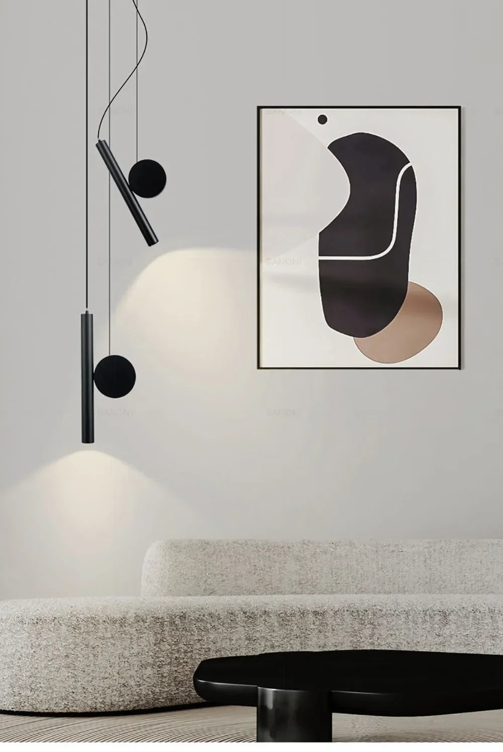 Moderne led-hanglamp met verstelbaar snoer – zwart aluminium