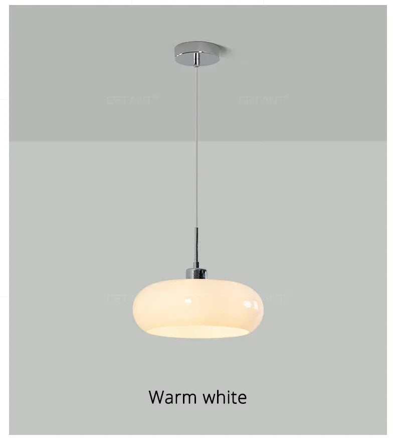 BAUHAUS Modern Glass Pendant Light - Matte Shade Hanging Lamp