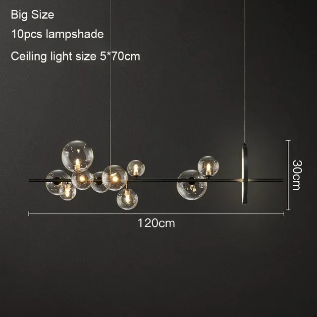 NOSTAGA Glazen Cirkel Hanglamp – LED Kroonluchter