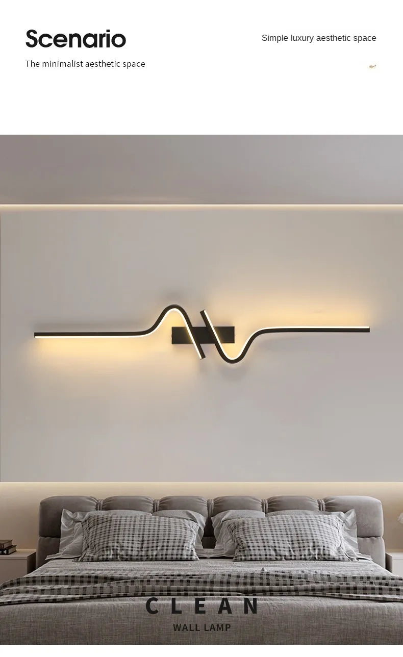 Modern LED Wall Lamp – Minimalist Strip Sconce For Bedside