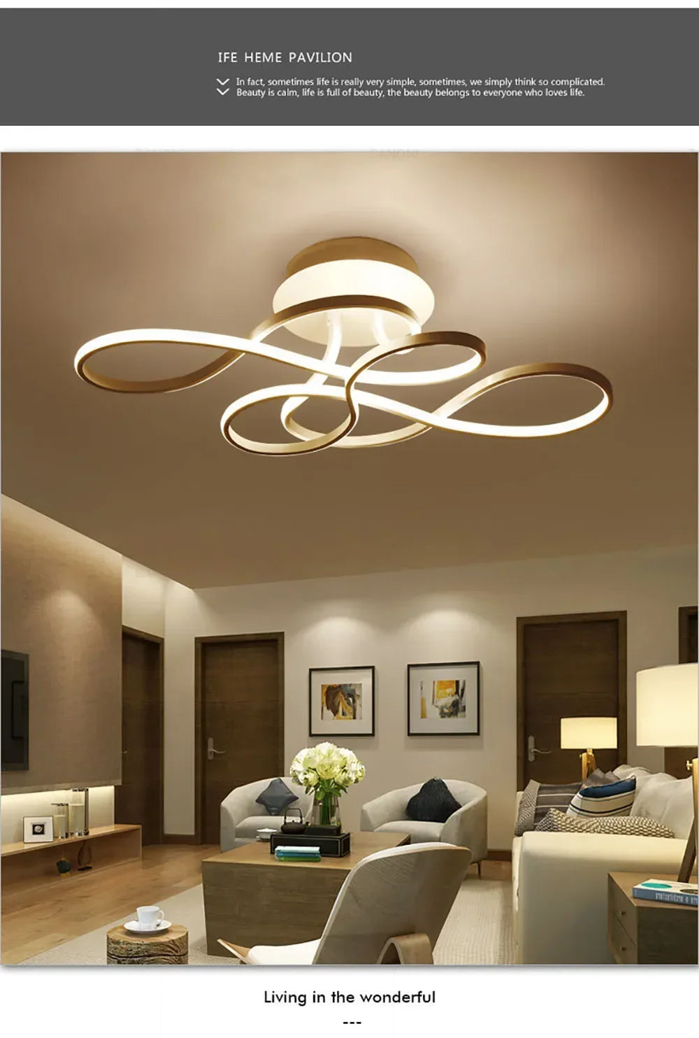 Modern LED Ceiling Chandelier - Stepless Dimming