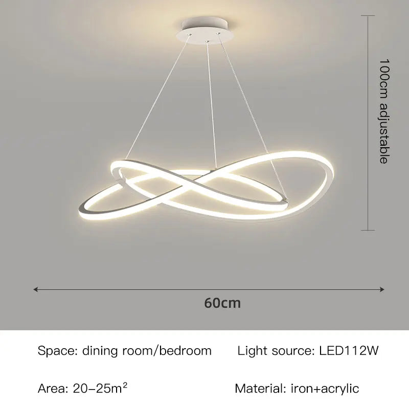 NIMBUS LED-hanglamp – Moderne dimbare kroonluchter voor eetkamer en slaapkamer | 50–60 cm