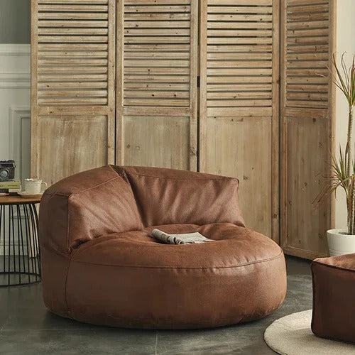 Wagrex – Loveseat Sitzsack Sessel Modern Rund Retro-Leder