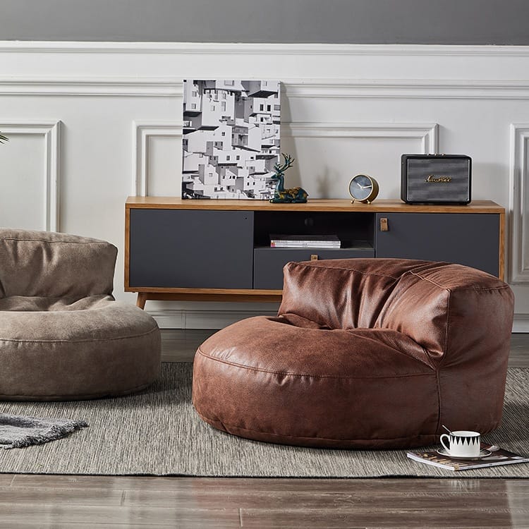 Wagrex – Loveseat Sitzsack Sessel Modern Rund Retro-Leder