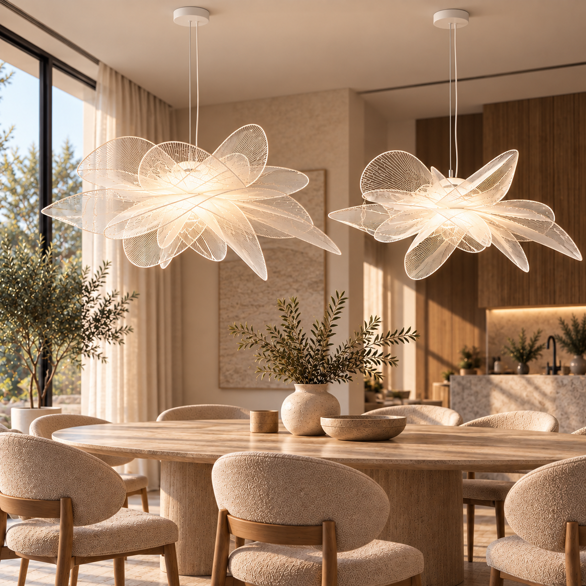 PETAL BLOOM – Moderne LED Hanglamp met Transparante Bloemblaadjes