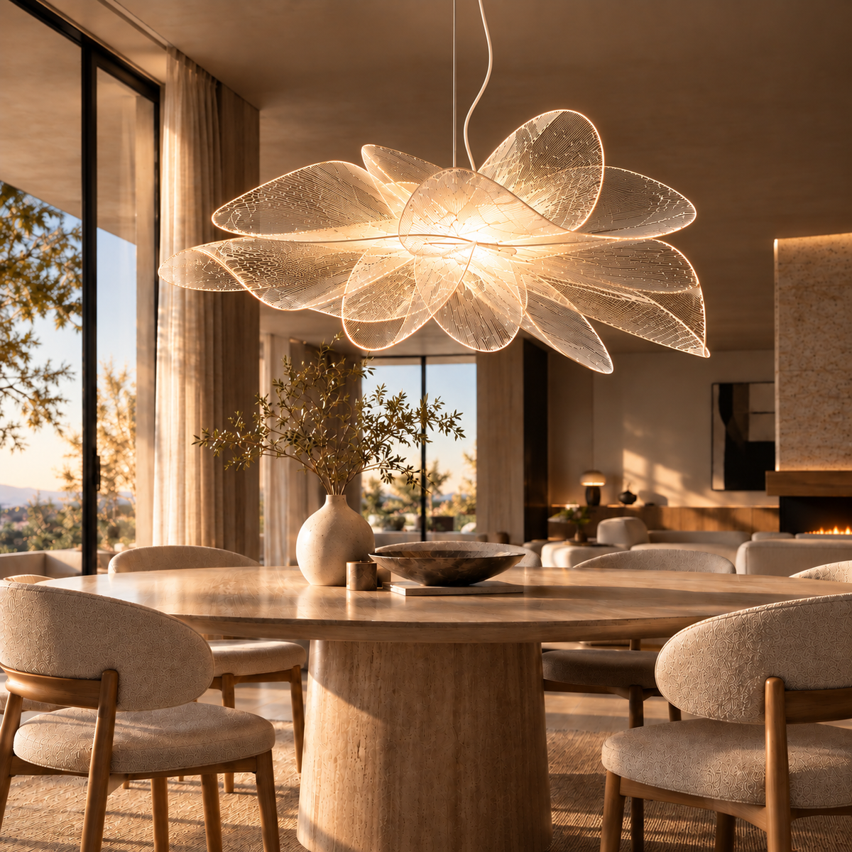 PETAL BLOOM – Moderne LED Hanglamp met Transparante Bloemblaadjes