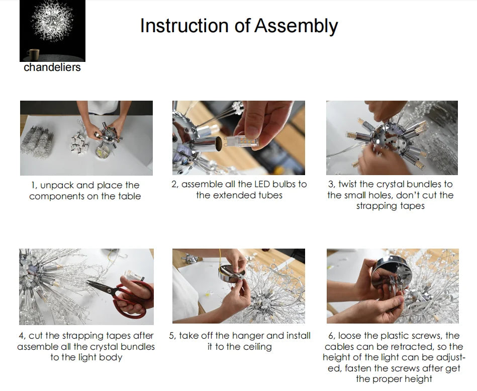 Dandelion Crystal Chandelier Pendant Light