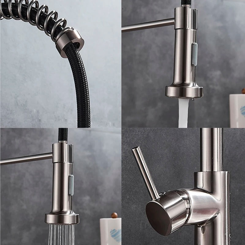 Keukenkraan met Uittrekbare Handdouche Spiraal Sproeikop - Keuken Mengkraan van messing