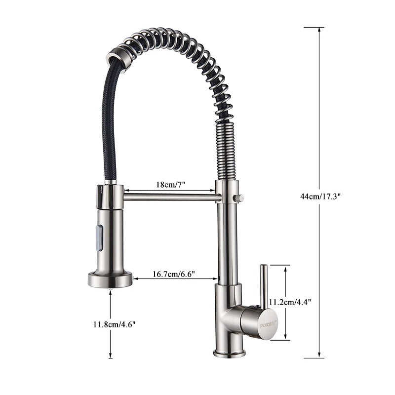 Keukenkraan met Uittrekbare Handdouche Spiraal Sproeikop - Keuken Mengkraan van messing