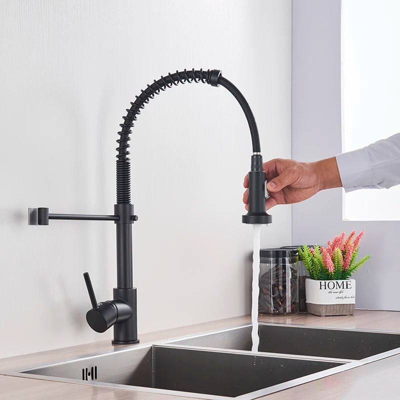 Keukenkraan met Uittrekbare Handdouche Spiraal Sproeikop - Keuken Mengkraan van messing