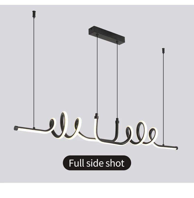 Modern Black LED Pendant Light – Minimalist Design for Dining Room and Living Room