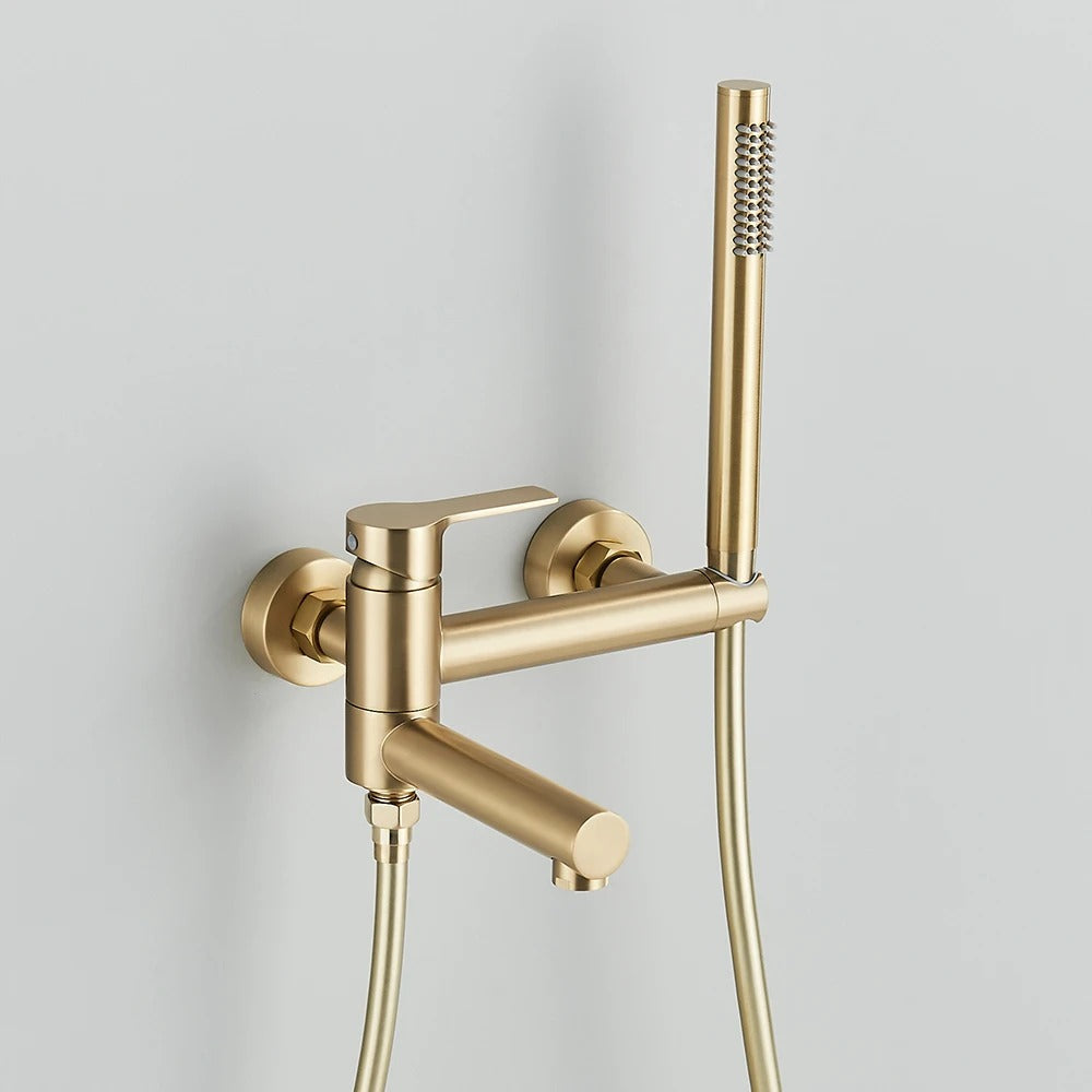 Moderne Badmengkraan met Handdouche - Messing