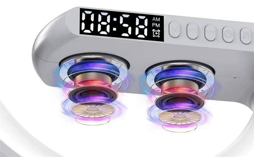 All-in-One Wireless Charger with Speaker, LED + Clock
