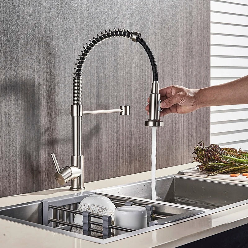 Keukenkraan met Uittrekbare Handdouche Spiraal Sproeikop - Keuken Mengkraan van messing