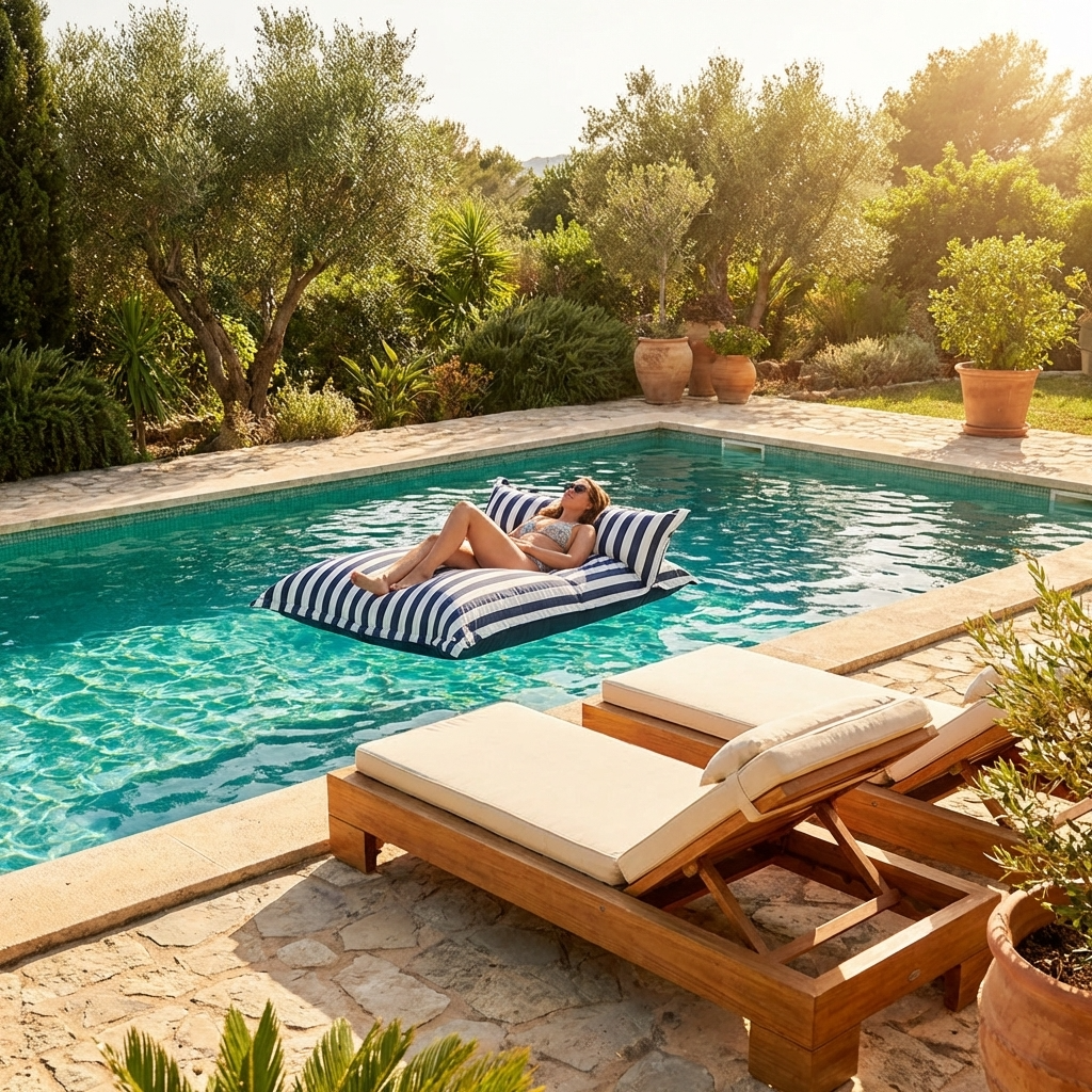 Chaise longue beanbag outdoor stripes