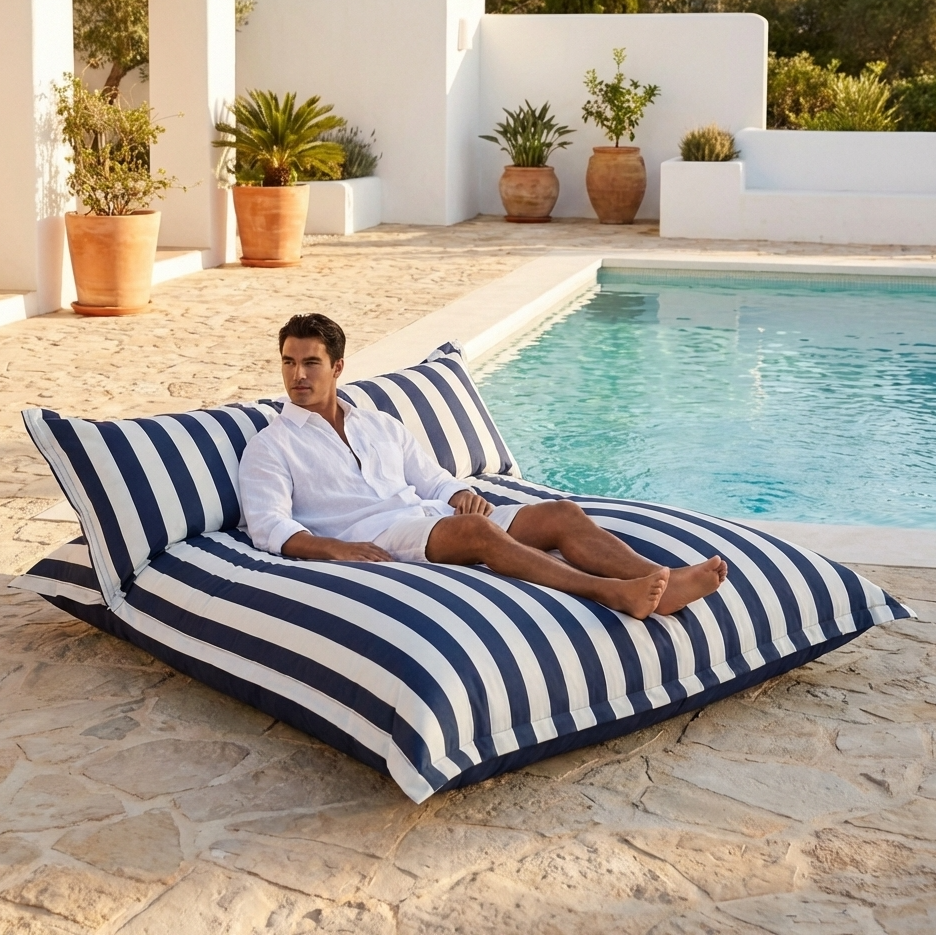 Chaise longue beanbag outdoor stripes