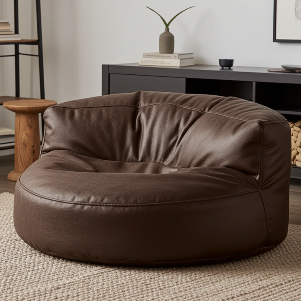 Wagrex – Loveseat Sitzsack Sessel Modern Rund Retro-Leder