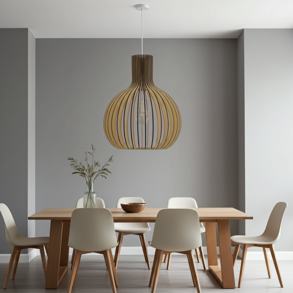 Country Style Wood Cage Hanging Lamp