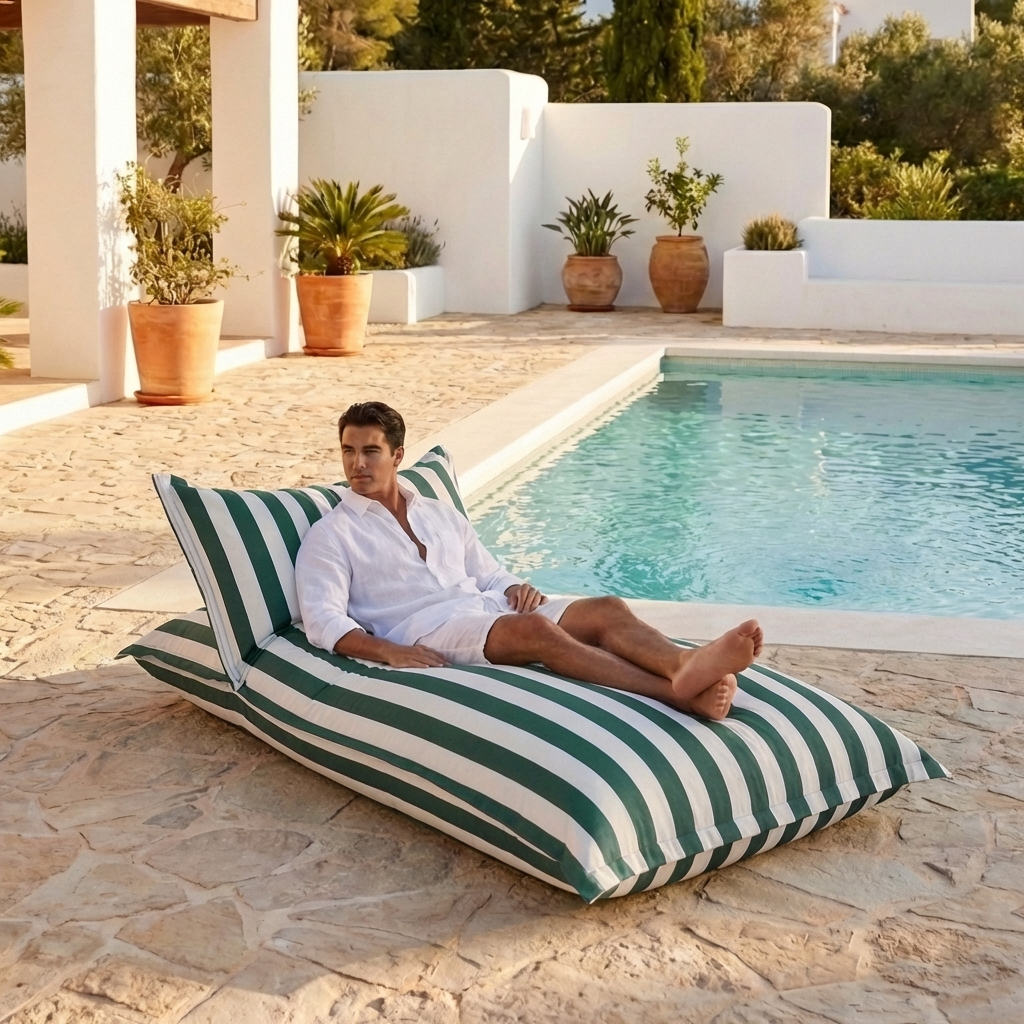 Chaise longue beanbag outdoor stripes