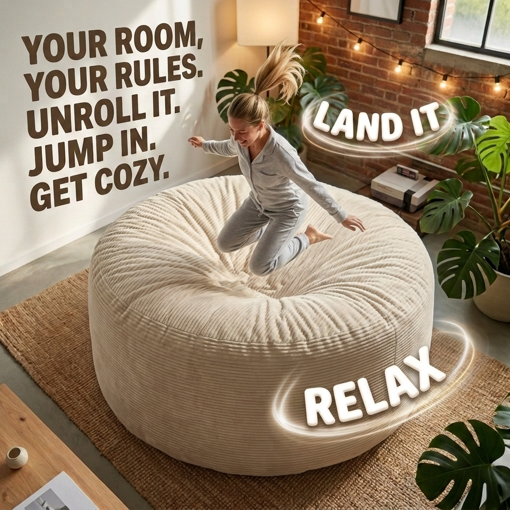 Big XXL BeanBag – Ribbed Corduroy Fabric Grijs