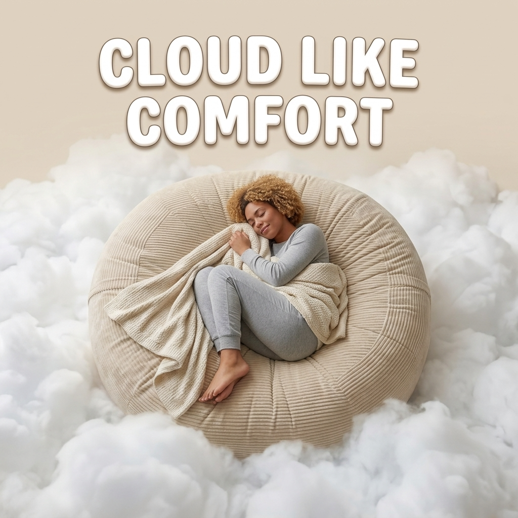 Big XXL BeanBag – Ribbed Corduroy Fabric Grijs
