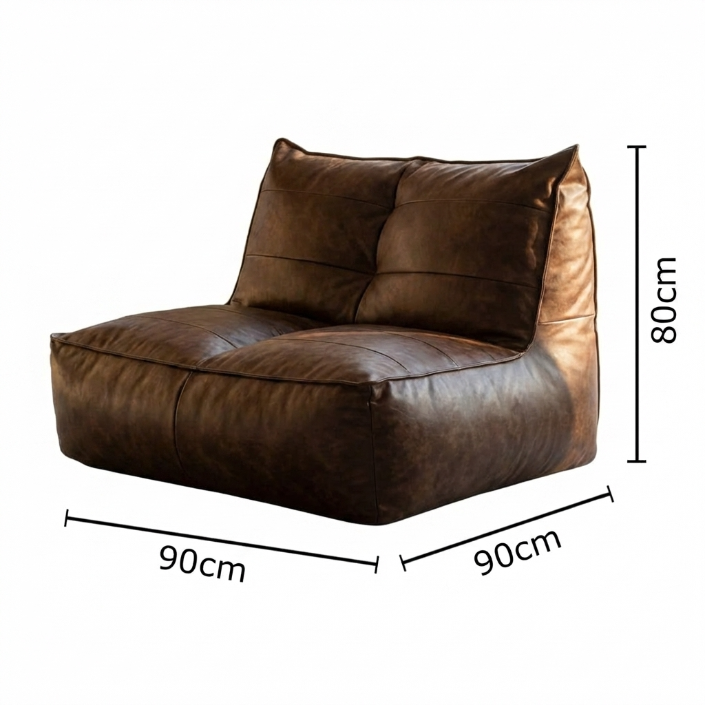 Fauteuil Beanbag Rib Modern Retro-Leder