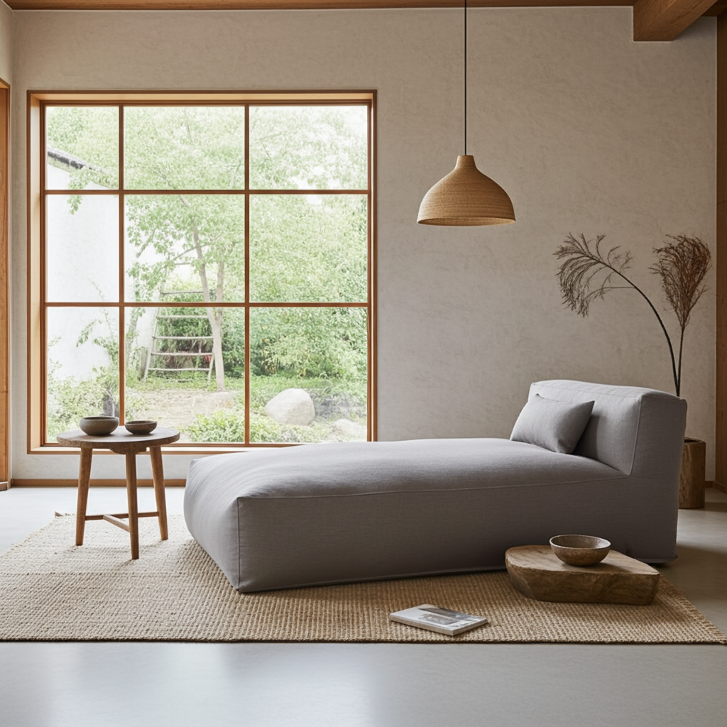 Wagrex - Beanbag Chaise Longue - Cotton Linen