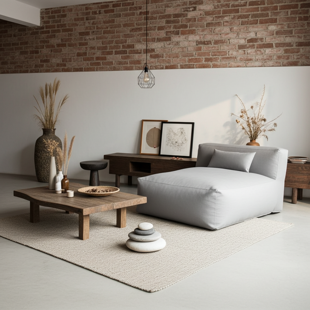 Wagrex - Beanbag Chaise Longue - Cotton Linen