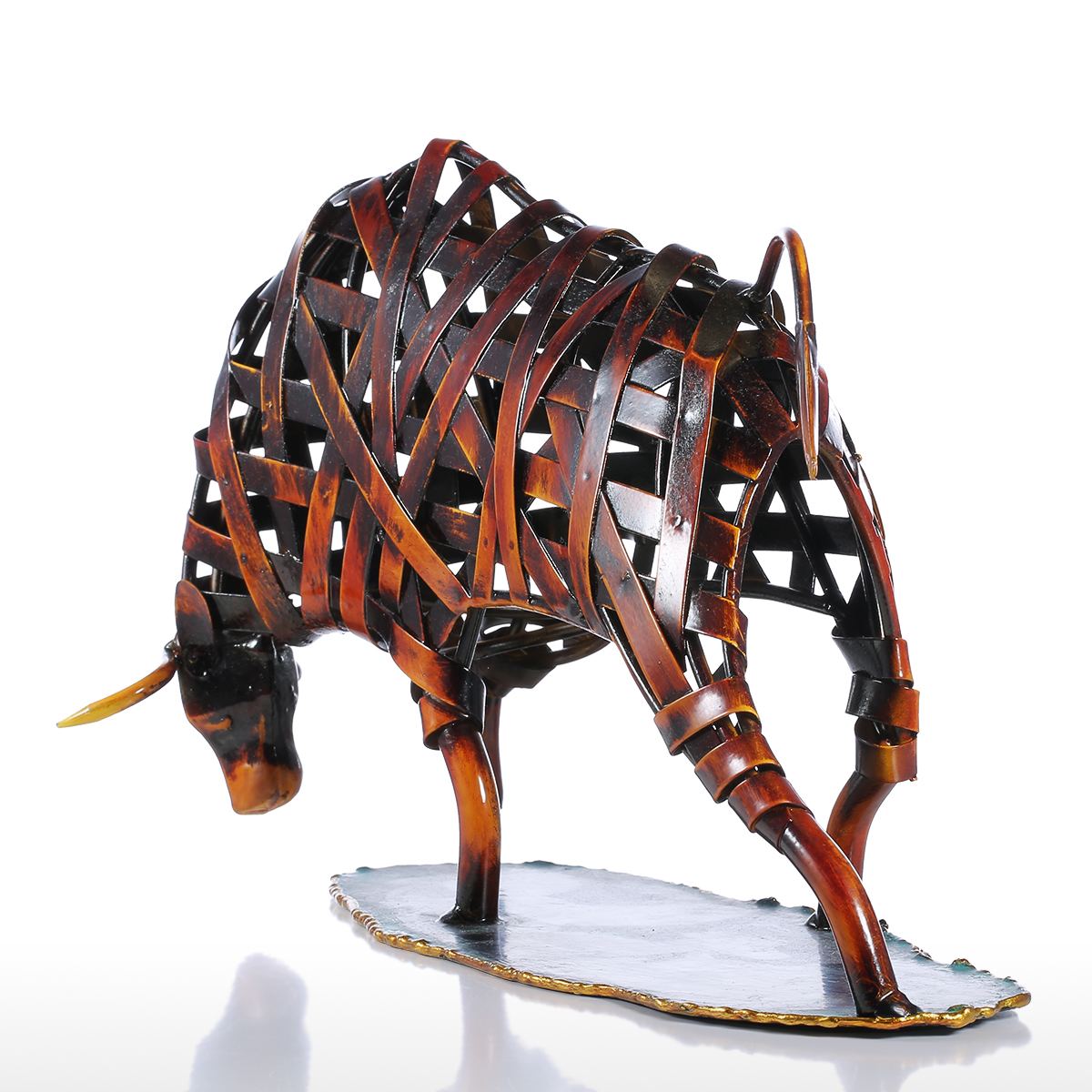 Durable Iron - made Braided Cattle Metal Sculpture Home Office Decor - Act Design Shop