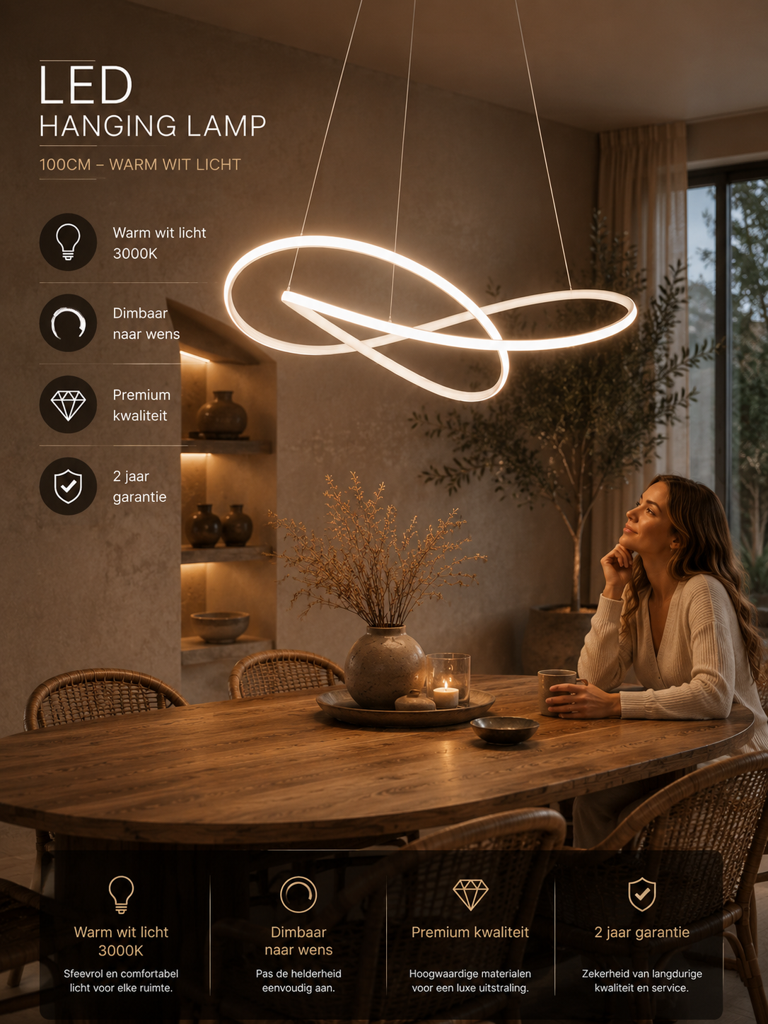 Moderne skandinavische Pendelleuchte – Kleeblatt-Design