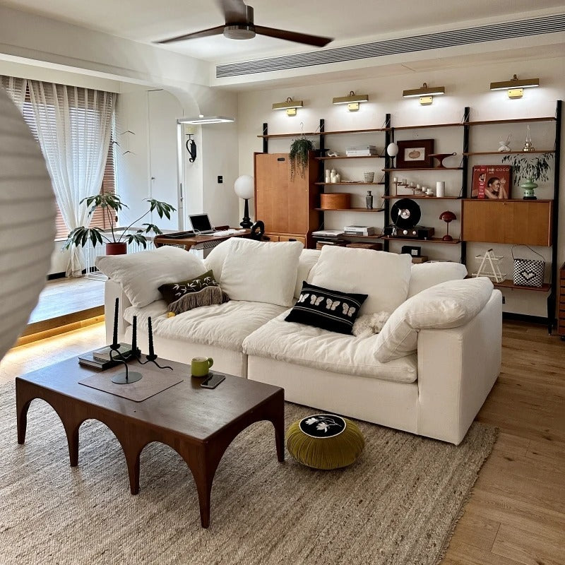 Cloud Comfort Modular Sofa - Modern white flannel