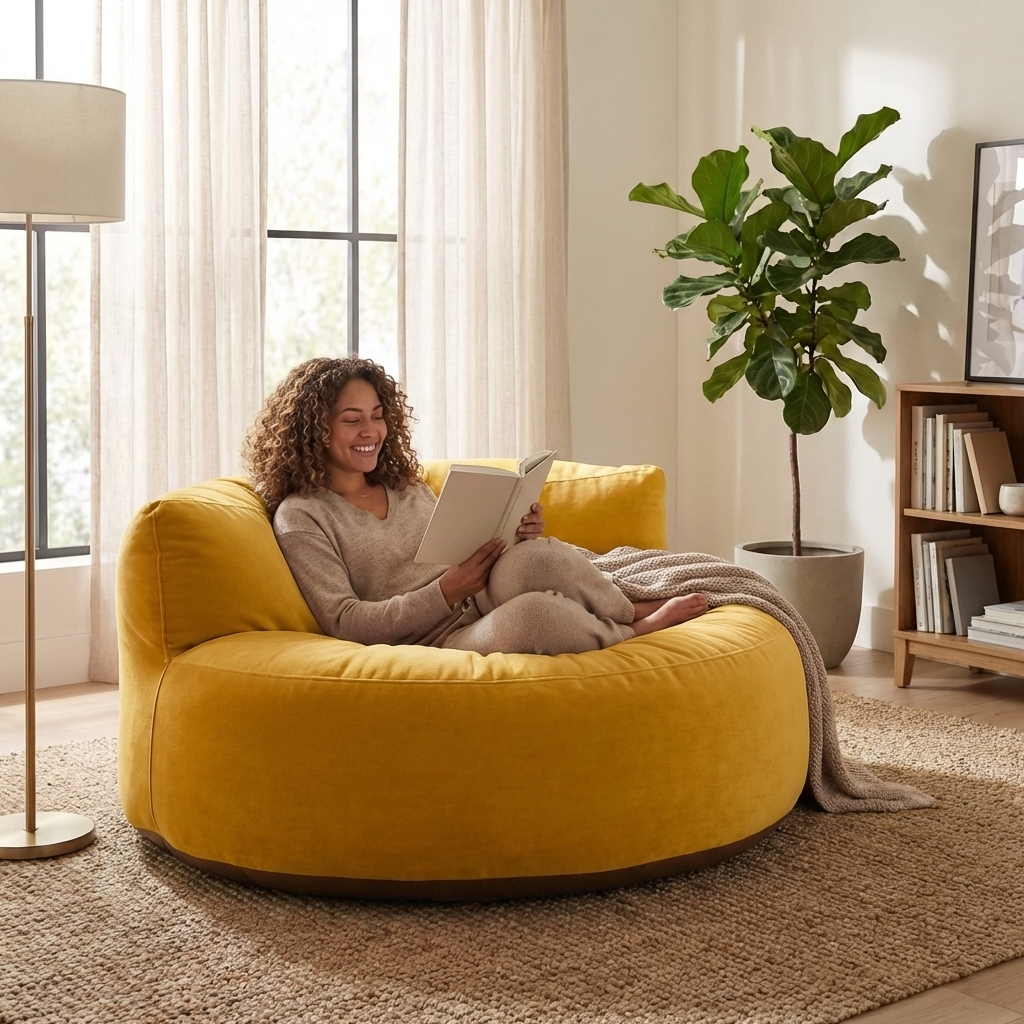 Beanbag Round Thick Velvet