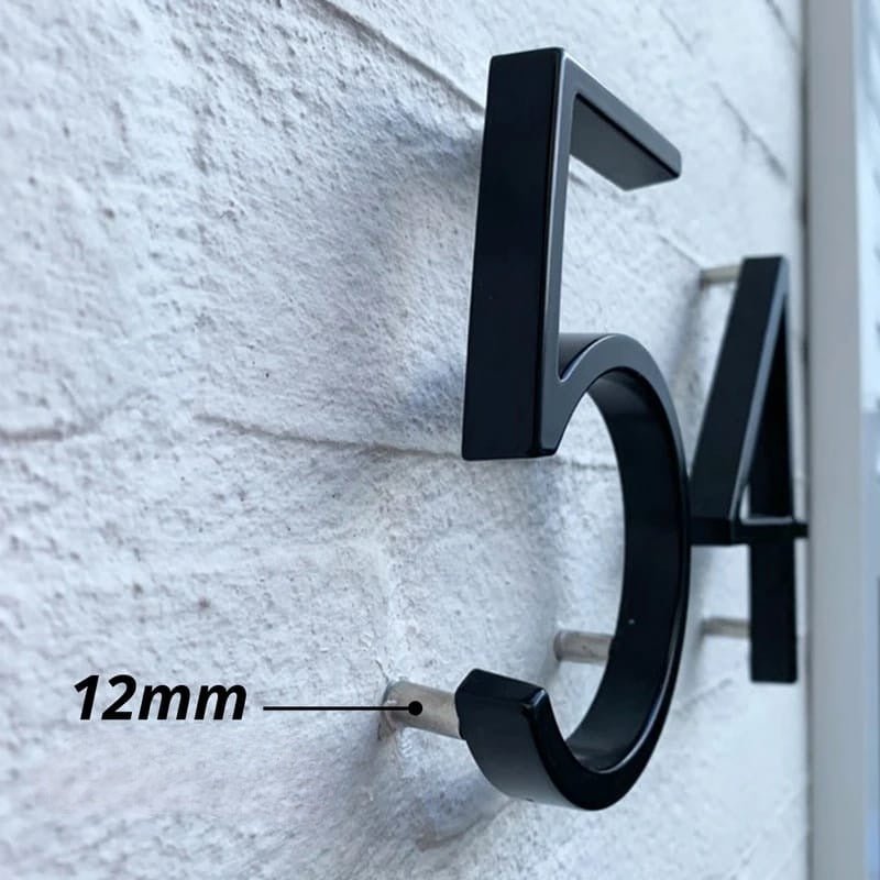 Huisnummerbordje Aluminium - Huisnummer bord zwart - Met ABC 12,5cm - Act Design Shop