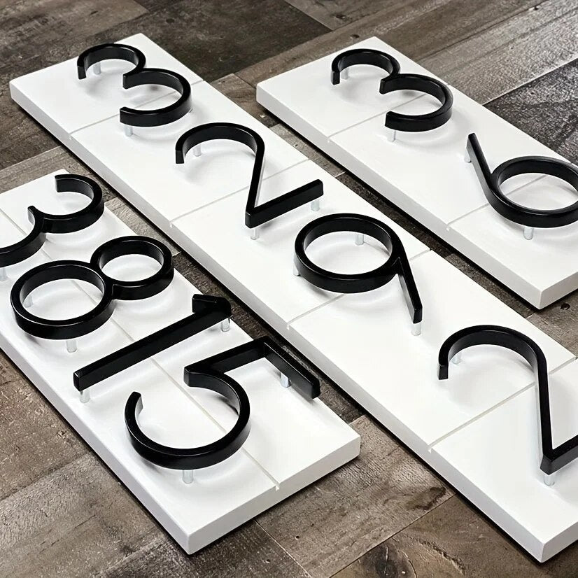 Huisnummerbordje Aluminium - Huisnummer bord zwart - Met ABC 12,5cm - Act Design Shop